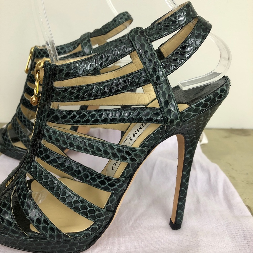 Jimmy Choo Glenys Elaphe Snakeskin Sandal Gladiator Platform Heels View 2